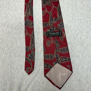 Dior Red Silk Paisley Tie